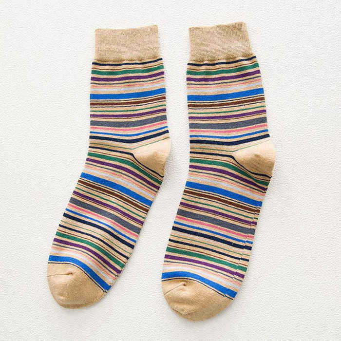 Men-Women-Vintage-Stripe-Cotton-Socks-Causal-Breathable-Deodorant-Middle-Tube-Socks-1203786