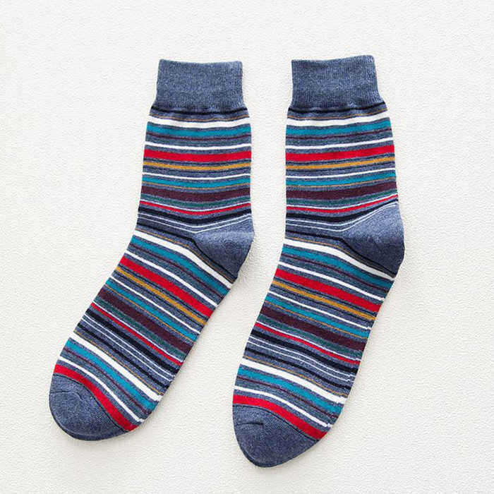 Men-Women-Vintage-Stripe-Cotton-Socks-Causal-Breathable-Deodorant-Middle-Tube-Socks-1203786