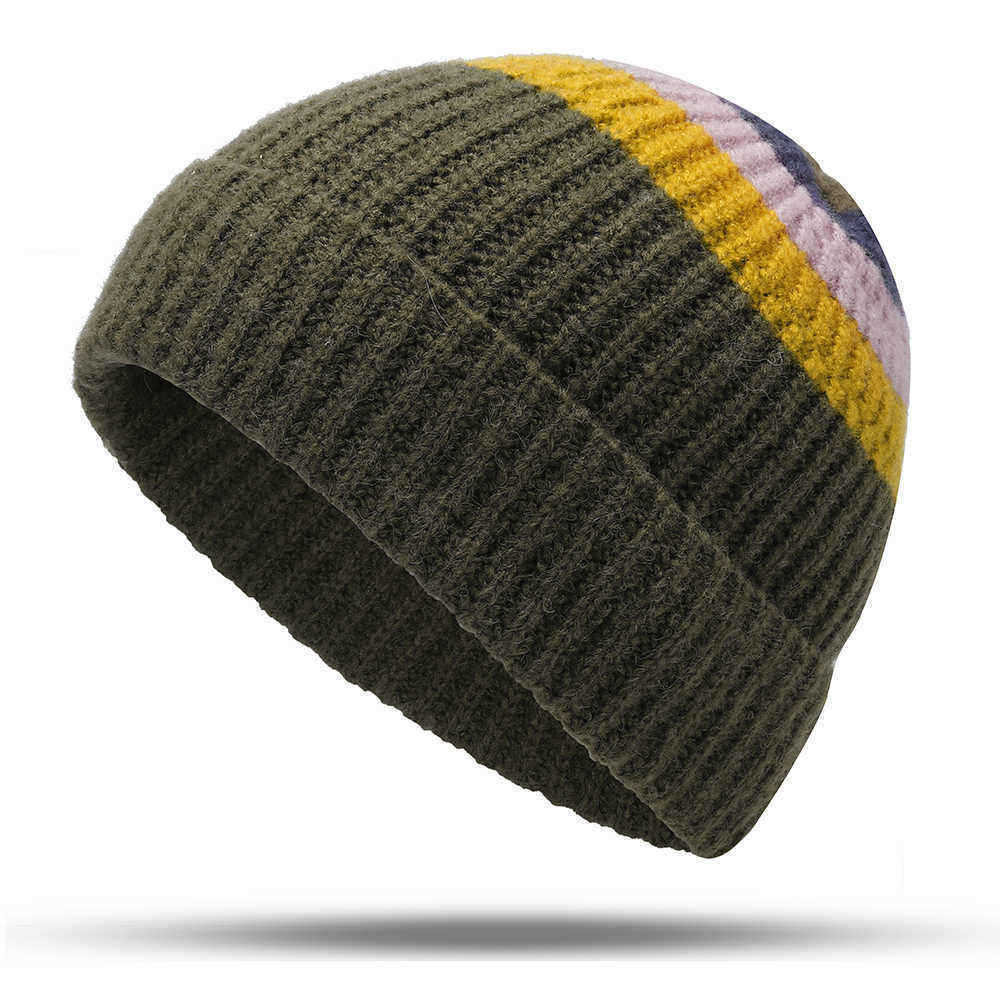 Men-Women-Vintage-Stripe-Earmuffs-Knit-Beanie-Hat-Flexible-Ski-Skull-Cap-1386790