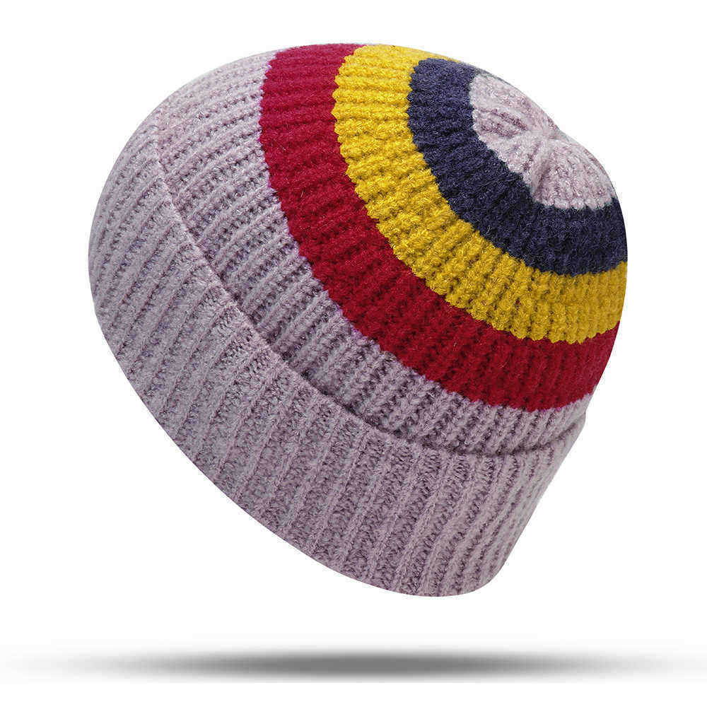 Men-Women-Vintage-Stripe-Earmuffs-Knit-Beanie-Hat-Flexible-Ski-Skull-Cap-1386790