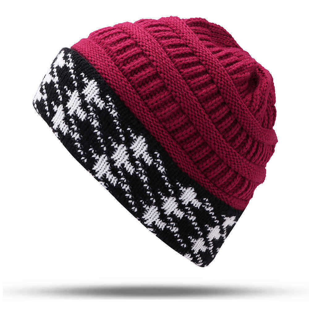 Men-Women-Warm-Houndstooth-Knitted-Hat-Casual-Fashion-Beanie-Cap-1384212