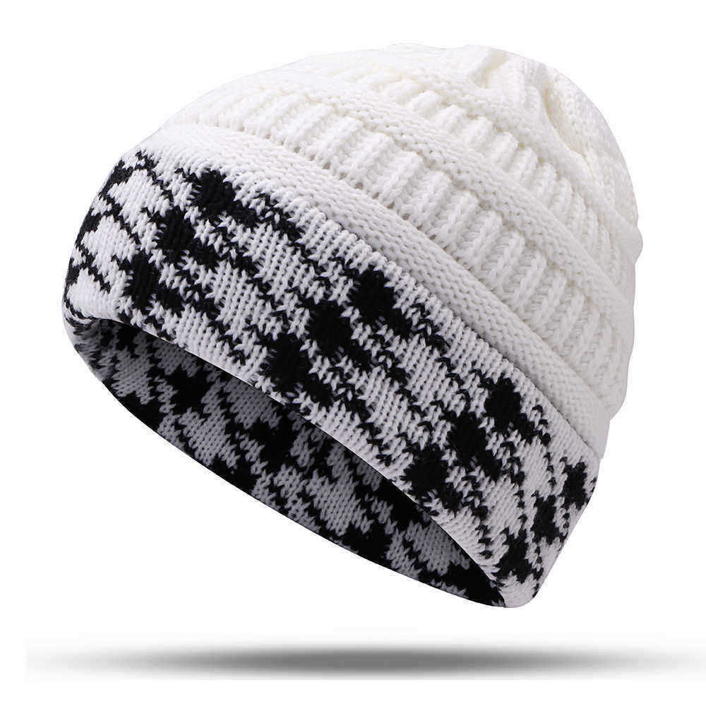 Men-Women-Warm-Houndstooth-Knitted-Hat-Casual-Fashion-Beanie-Cap-1384212