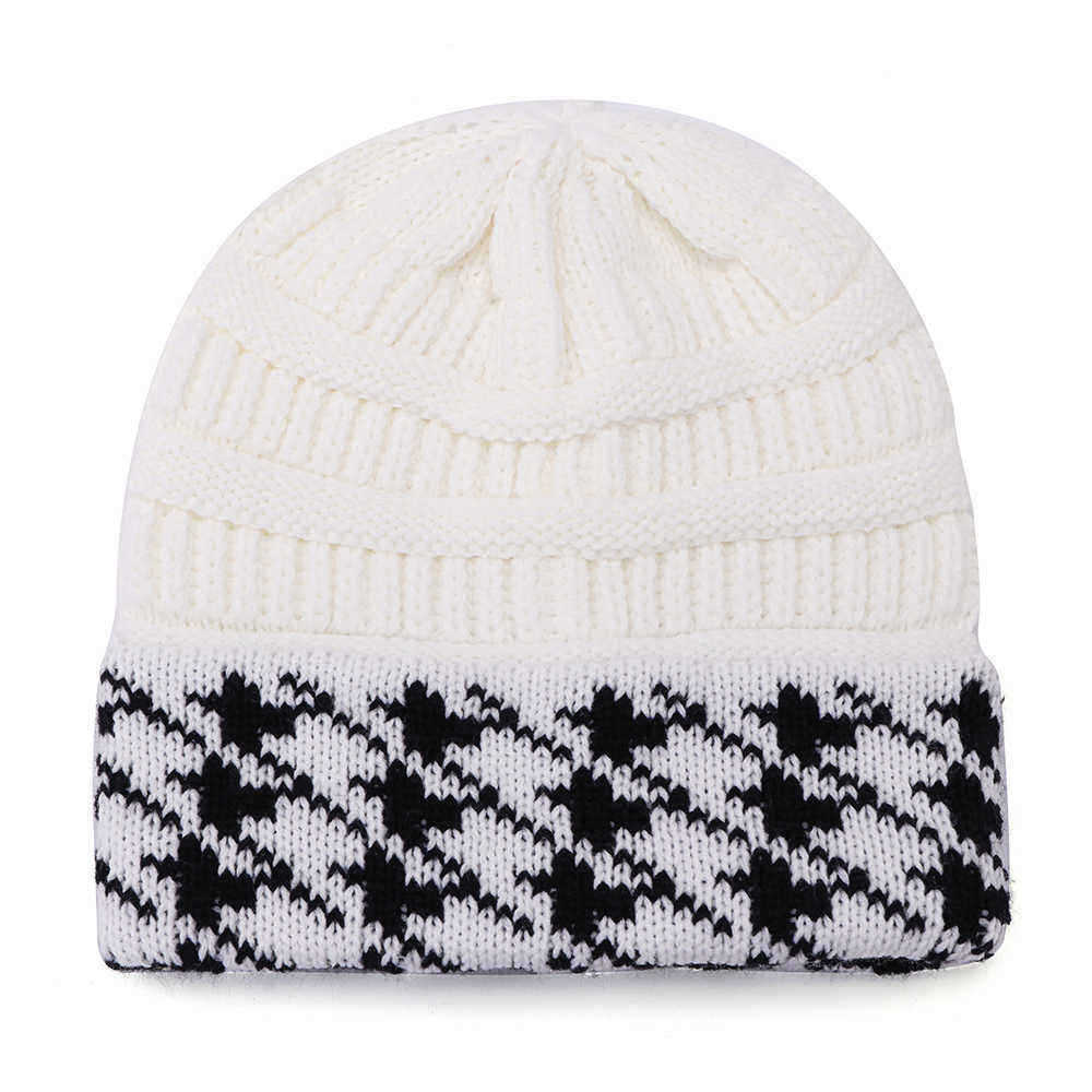 Men-Women-Warm-Houndstooth-Knitted-Hat-Casual-Fashion-Beanie-Cap-1384212