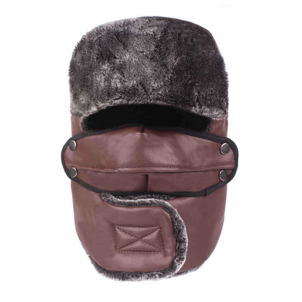 Men-Women-Waterproof-Thicken-Plus-Velvet-Ushanka-Trapper-Hat-with-Flap-Mask-Headwear-Russian-Cap-1351372