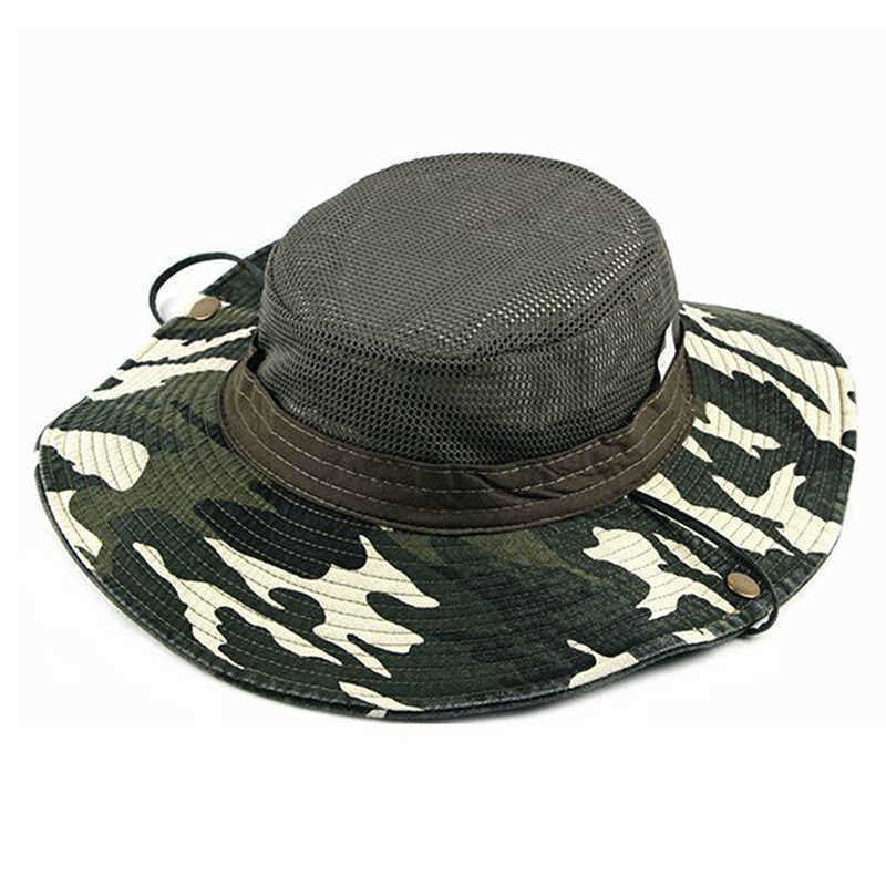 Men-Women-Wide-Brimmed-Printing-Mesh-Outdoor-Climbing-Travel-Bucket-Hat-Camouflage-Cotton-Cap-1348849