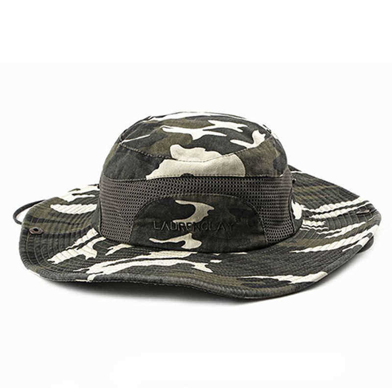 Men-Women-Wide-Brimmed-Printing-Mesh-Outdoor-Climbing-Travel-Bucket-Hat-Camouflage-Cotton-Cap-1348849