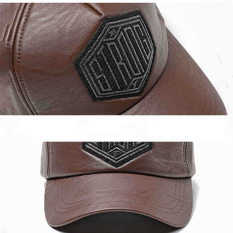 Men-Women-Winter-PU-Leather-Baseball-Cap-Outdoor-Adjustable-Letter-Badge-Peaked-Hat-Dad-Hat-1348659