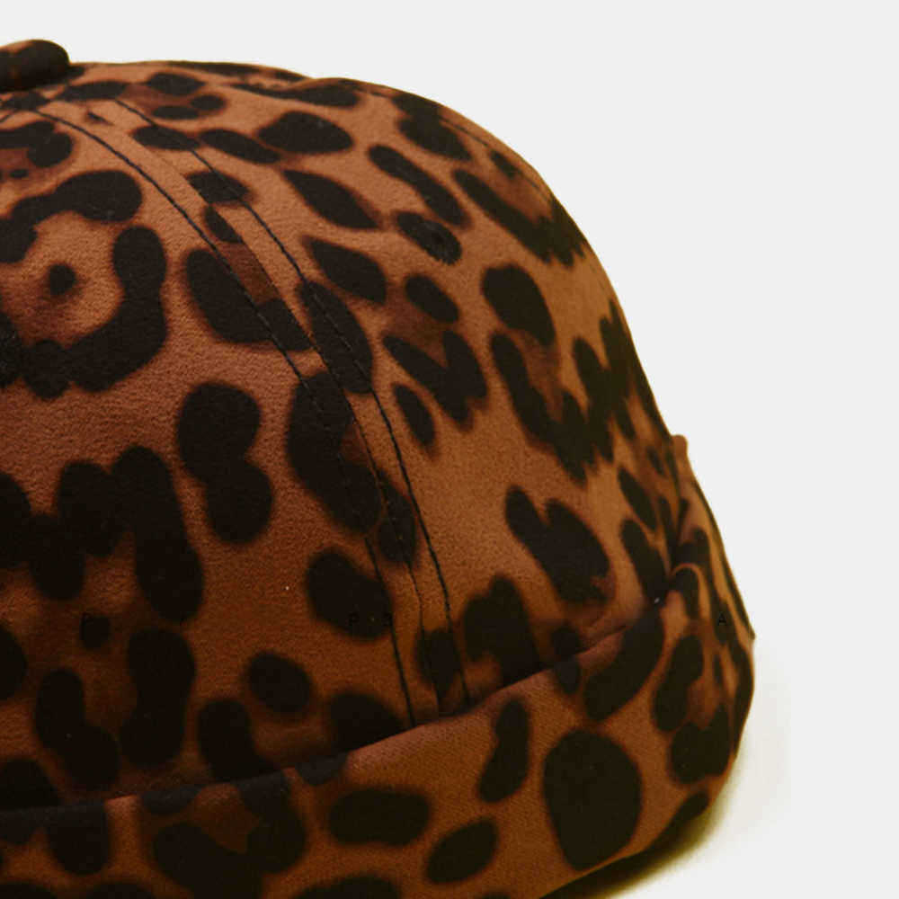 Mens-Adjustable-Leopard-Brimless-Hats-Vogue-Retro-Skullcap-Letter-Sailor-Cap-1536863