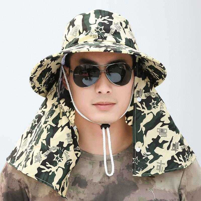 Mens-Cotton-Face-Protection-Bucket-Hat-Outdoor-Fishing-Hat-With-String-Climbing-Mesh-Breathable-Suns-1476844