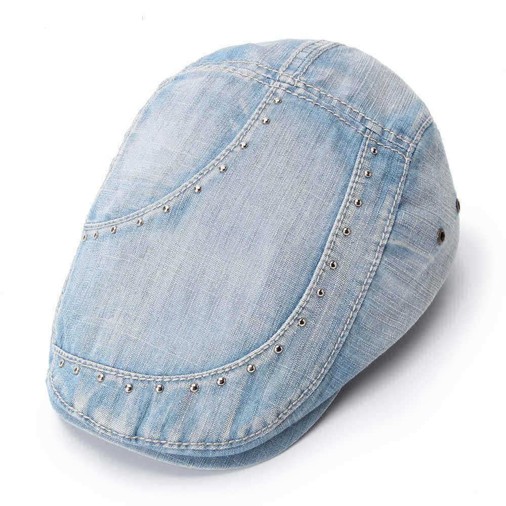 Mens-Cotton-Rivet-Painter-Beret-Caps-Casual-Outdoor-Visor-Forward-Hat-1451961