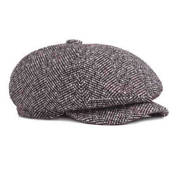 Mens-Unisex-Vintage-Cotton-Octagonal-Cap-Winter-Stripe-Gentleman-Newsboy-Beret-Hat-1181869