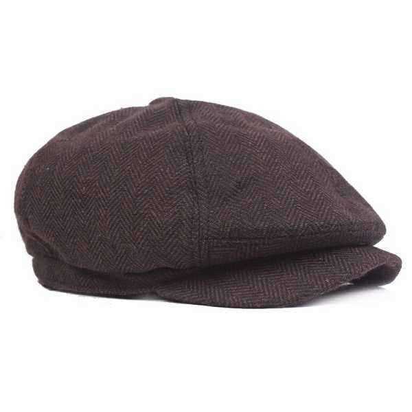 Mens-Unisex-Vintage-Cotton-Octagonal-Cap-Winter-Stripe-Gentleman-Newsboy-Beret-Hat-1181869