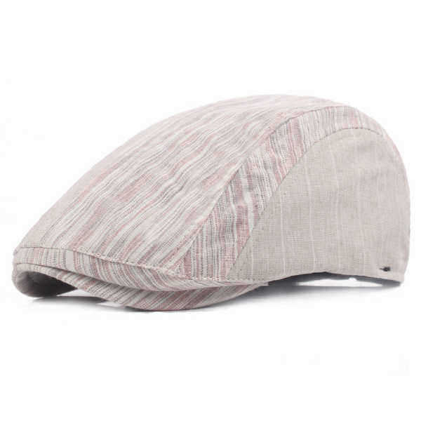 Mens-Women-Cotton-Beret-Hat-Stripe-Buckle-Adjustable-Paper-Boy-Newsboy-Cabbie-Golf-Gentleman-Cap-1140576