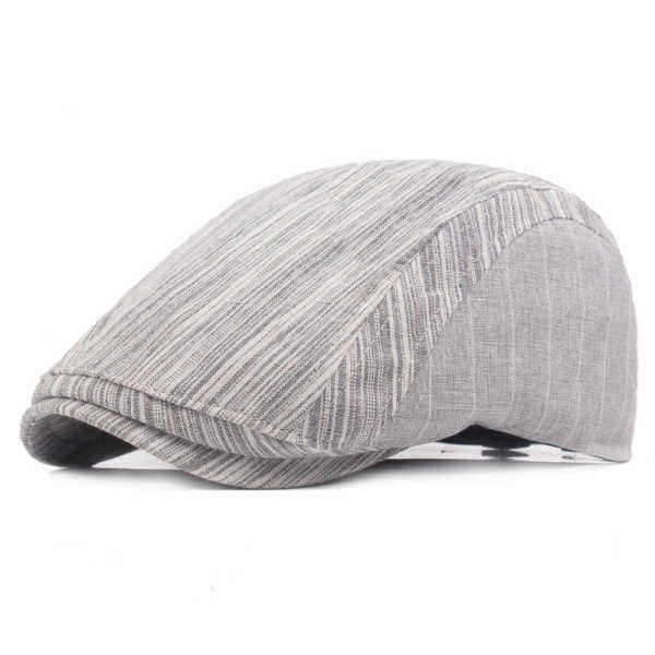 Mens-Women-Cotton-Beret-Hat-Stripe-Buckle-Adjustable-Paper-Boy-Newsboy-Cabbie-Golf-Gentleman-Cap-1140576