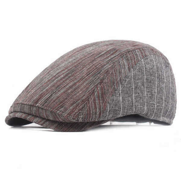 Mens-Women-Cotton-Beret-Hat-Stripe-Buckle-Adjustable-Paper-Boy-Newsboy-Cabbie-Golf-Gentleman-Cap-1140576