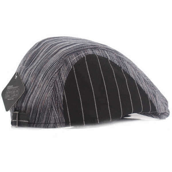 Mens-Women-Cotton-Beret-Hat-Stripe-Buckle-Adjustable-Paper-Boy-Newsboy-Cabbie-Golf-Gentleman-Cap-1140576