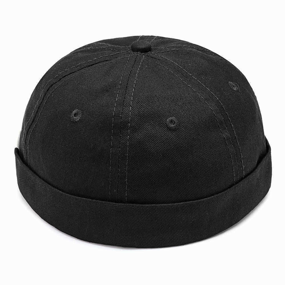 Mens-Womens-Adjustable-Cotton-French-Brimless-Hats-Outdoor-Plain-Skullcap-Sailor-Cap-1348957