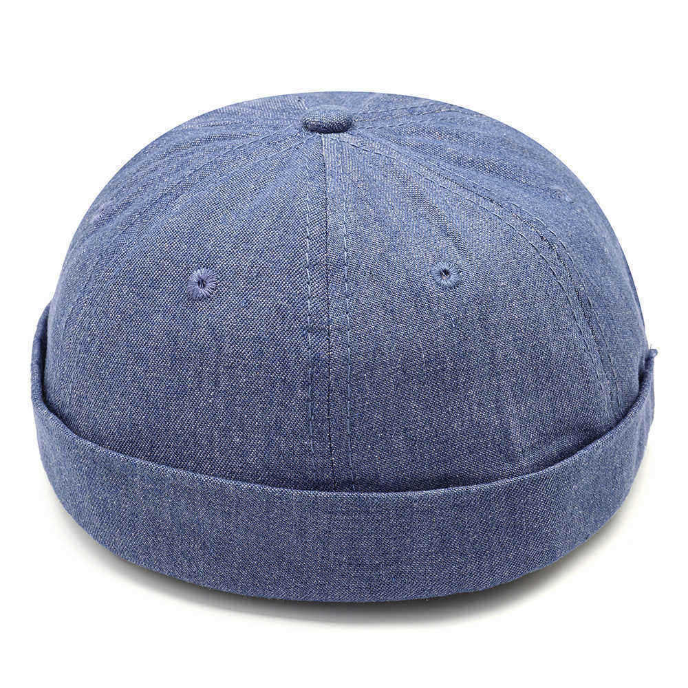 Mens-Womens-Adjustable-Cotton-French-Brimless-Hats-Outdoor-Plain-Skullcap-Sailor-Cap-1348957