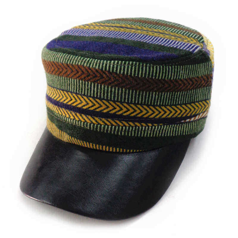 Mens-Womens-Autumn-And-Winter-Military-Style-Hat-Outdoor-Stripe-Cadet-Army-Cap-Flat-Top-Hats-1362328