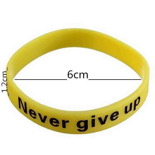 Multicolor-Luminous-Never-Give-Up-Silicone-Bracelet-Wristband-Unisex-956489