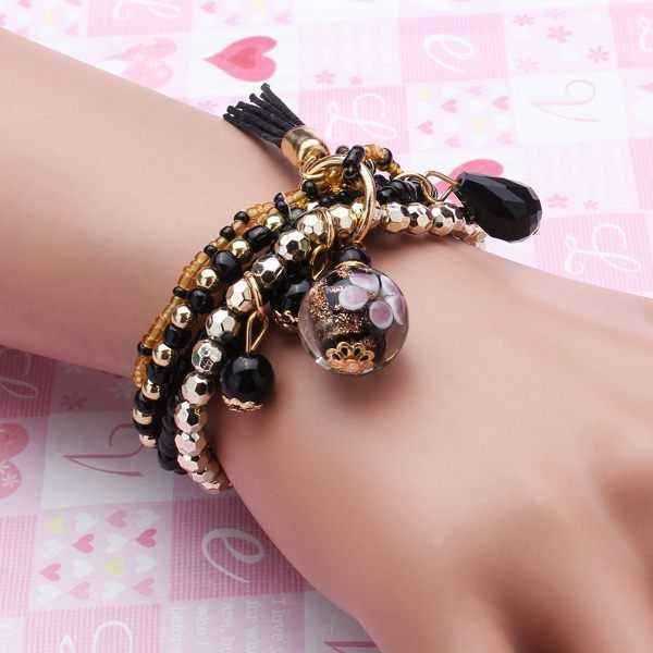 Multilayer-Beads-Tassel-Charm-Strand-Stretch-Bracelet-For-Women-977725