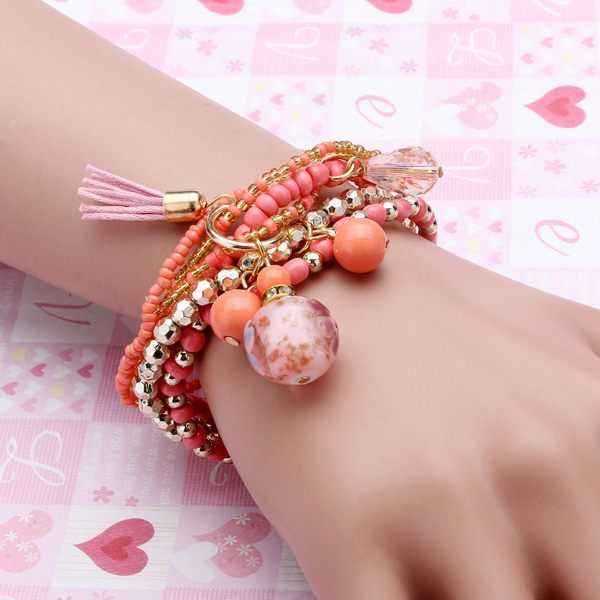 Multilayer-Beads-Tassel-Charm-Strand-Stretch-Bracelet-For-Women-977725