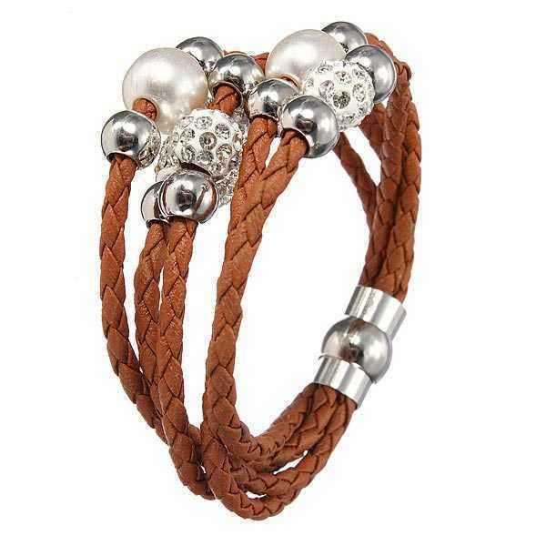 Multilayer-Rhinestone-Pearl-Beads-Bangle-Braided-Leather-Bracelet-922538