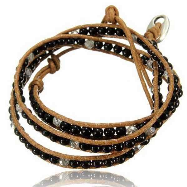 Multilayer-Turquoise-Stone-Bead-Leather-Cord-Wrap-Braided-Bracelet-964384