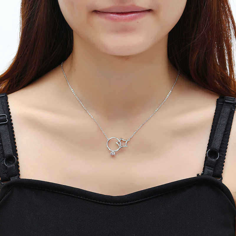 Platinum-Plated-Sweet-Wedding-Ring-and-Five-pointed-Star-Interlinked-Pendant-Necklace-for-Women-1168527