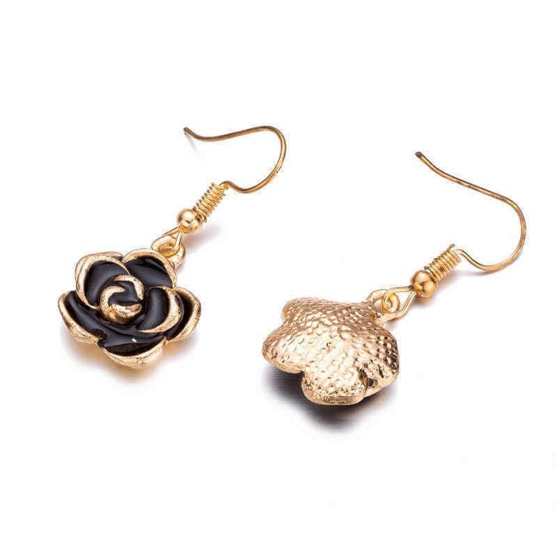 Retro-Black-Rose-Flower-Ear-Drop-Alloy-Women--Elegant-Accessories-Earring-1463901