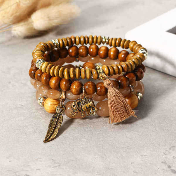 Retro-Religious-Leaf-Elephant-Pendant-Elastic-Multilayer-Bead-Bracelet-for-Women-1226551