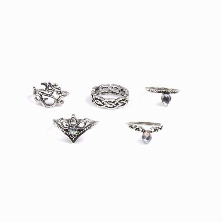 Retro-Style-Carved-Gemstone-Ring-Set-10-Pieces-Sliver-Alloy-Rings-Kit-Womens-Joint-Rings-1449931