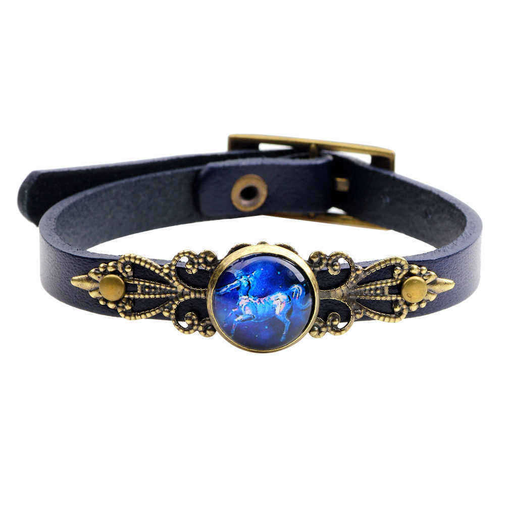 Retro-Unisex-Twelve-Constellations-Alloy-Leather-Bangle-Anti-fatigue-Adjustable-Bracelet-1255419