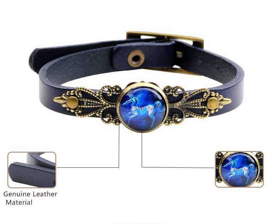 Retro-Unisex-Twelve-Constellations-Alloy-Leather-Bangle-Anti-fatigue-Adjustable-Bracelet-1255419