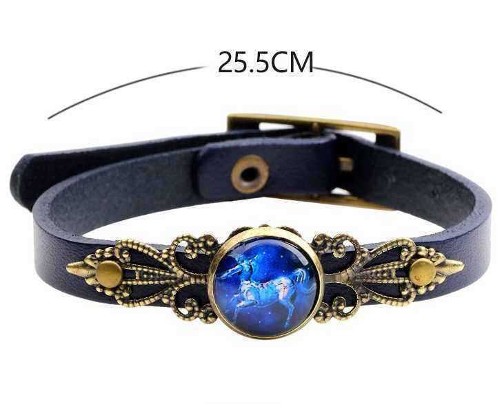 Retro-Unisex-Twelve-Constellations-Alloy-Leather-Bangle-Anti-fatigue-Adjustable-Bracelet-1255419