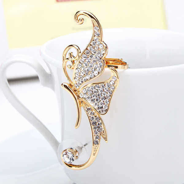 Rhinestone-Crystal-Butterfly-Clip-On-Ear-Cuff-16K-Gold-Plated-971445