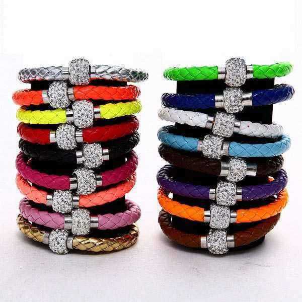 Rhinestone-PU-Leather-Cuff-Bracelet-Magnetic-Buckle-Wrap-Wristband-959791