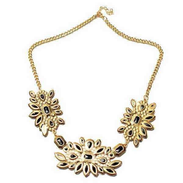 Rhinestone-Resin-Flower-Choker-Pendant-Statement-Necklace-For-Women-969863