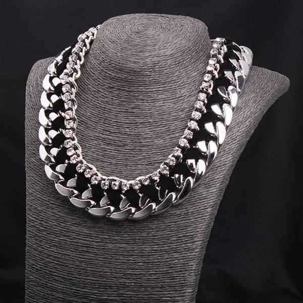 Rhinestone-Woven-Rope-Thick-Chain-Collar-Choker-Statement-Necklace-978388