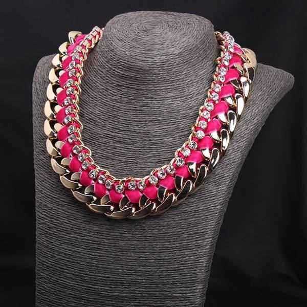 Rhinestone-Woven-Rope-Thick-Chain-Collar-Choker-Statement-Necklace-978388