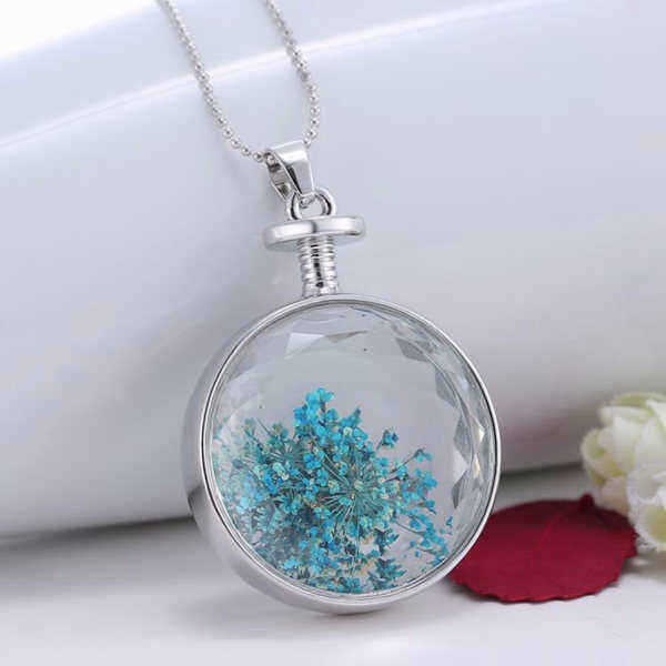 Round-Glass-Dry-Flower-Women-Necklace-Alloy-Jewelry-Christmas-Gift-1006995