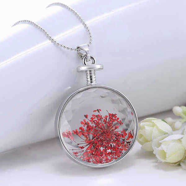 Round-Glass-Dry-Flower-Women-Necklace-Alloy-Jewelry-Christmas-Gift-1006995