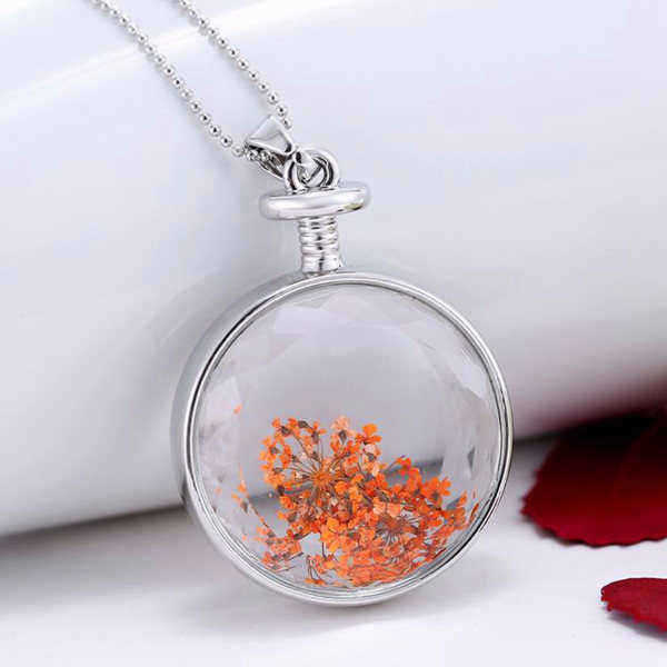 Round-Glass-Dry-Flower-Women-Necklace-Alloy-Jewelry-Christmas-Gift-1006995