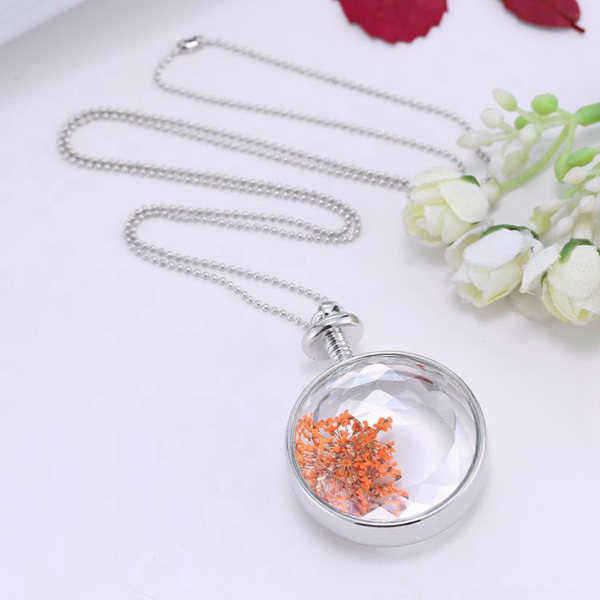 Round-Glass-Dry-Flower-Women-Necklace-Alloy-Jewelry-Christmas-Gift-1006995