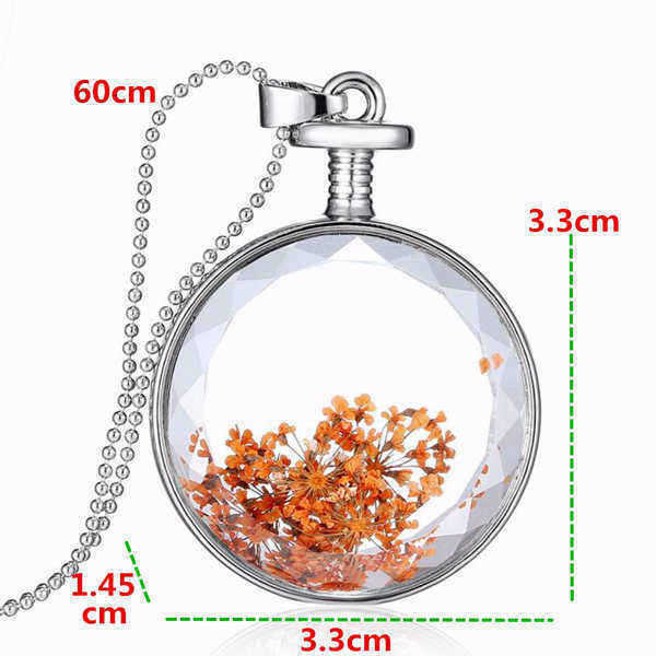 Round-Glass-Dry-Flower-Women-Necklace-Alloy-Jewelry-Christmas-Gift-1006995