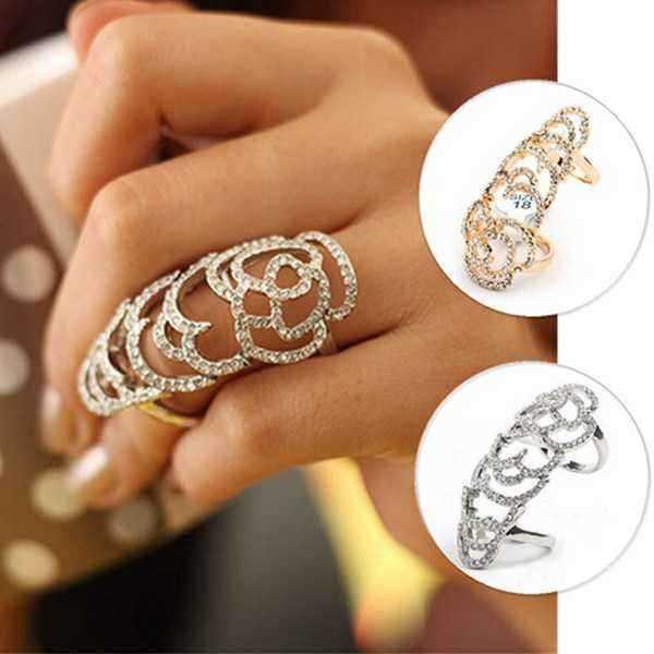 Silver-Gold-Plated-Crystal-Rhinestone-Flower-Hollow-Joint-Knuckle-Ring-954339