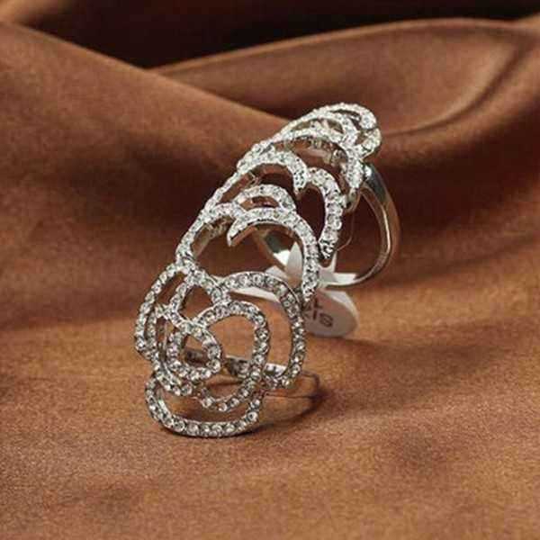 Silver-Gold-Plated-Crystal-Rhinestone-Flower-Hollow-Joint-Knuckle-Ring-954339