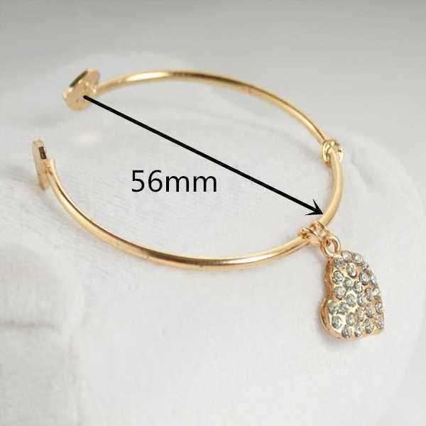 Silver-Gold-Rhinestone-Love-Heart-Pendant-Alloy-Bangle-Bracelet-Women-Jewelry-1032610