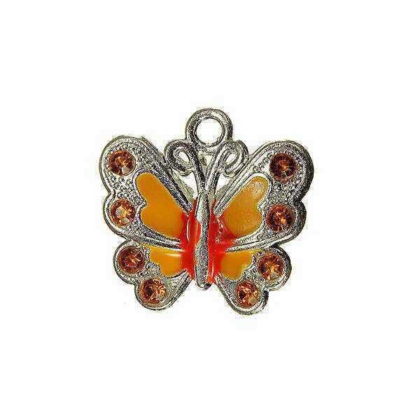 Silver-Plated-Crystal-Rhinestone-Butterfly-Charm-Necklace-Pendant-DIY-950696