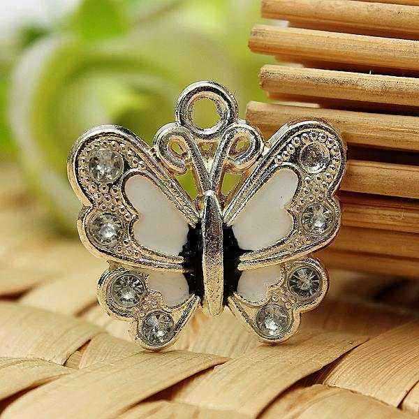 Silver-Plated-Crystal-Rhinestone-Butterfly-Charm-Necklace-Pendant-DIY-950696